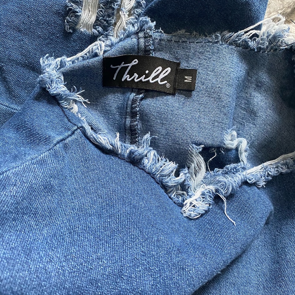 THRILL Distressed Denim Jean Dress